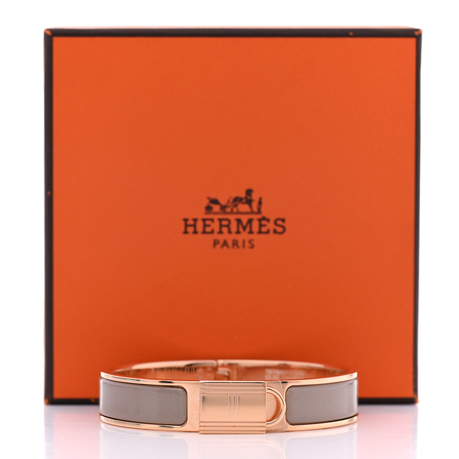 Hermes Enamel Narrow Clic Cadenas Bracelet PM Marron Glace 9 of 9