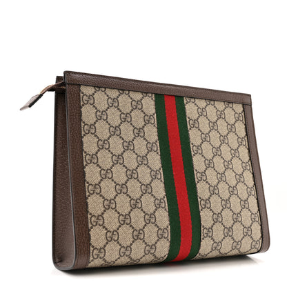 Gucci GG Supreme Monogram Web Ophidia Pouch Brown 3 of 10