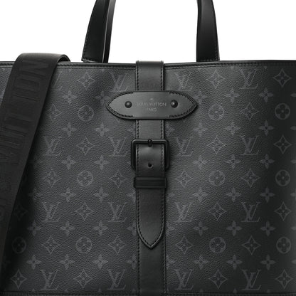 Louis Vuitton Monogram Eclipse Saumur Tote Black 6 of 10