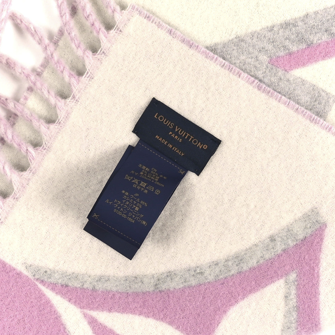 Cashmere Monogram Gradient Reykjavik Scarf Light Pink