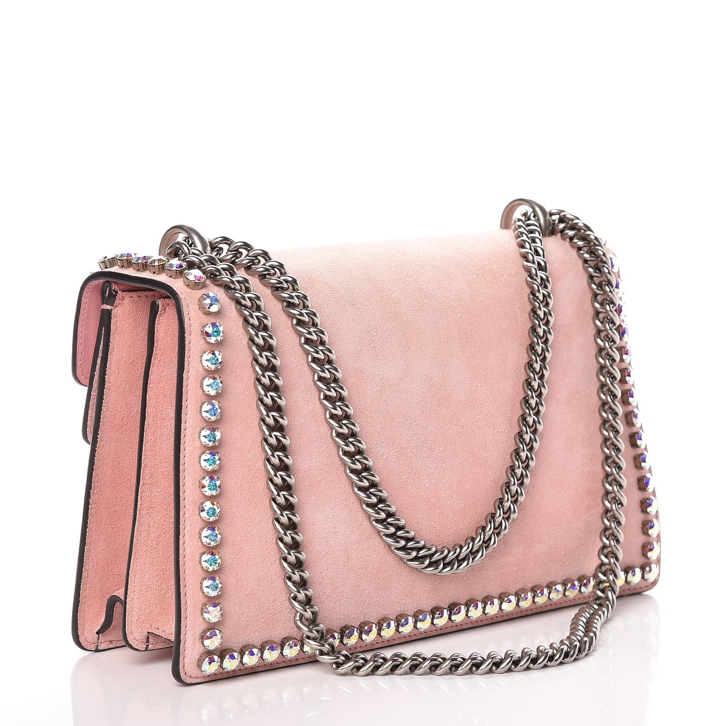 Suede Crystal Small Dionysus Shoulder Bag Peonia