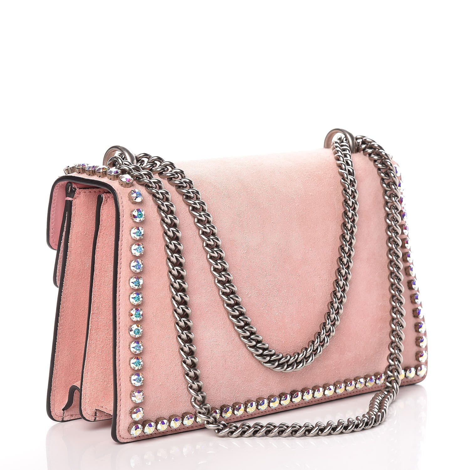 Gucci Suede Crystal Small Dionysus Shoulder Bag Peonia 3 of 9