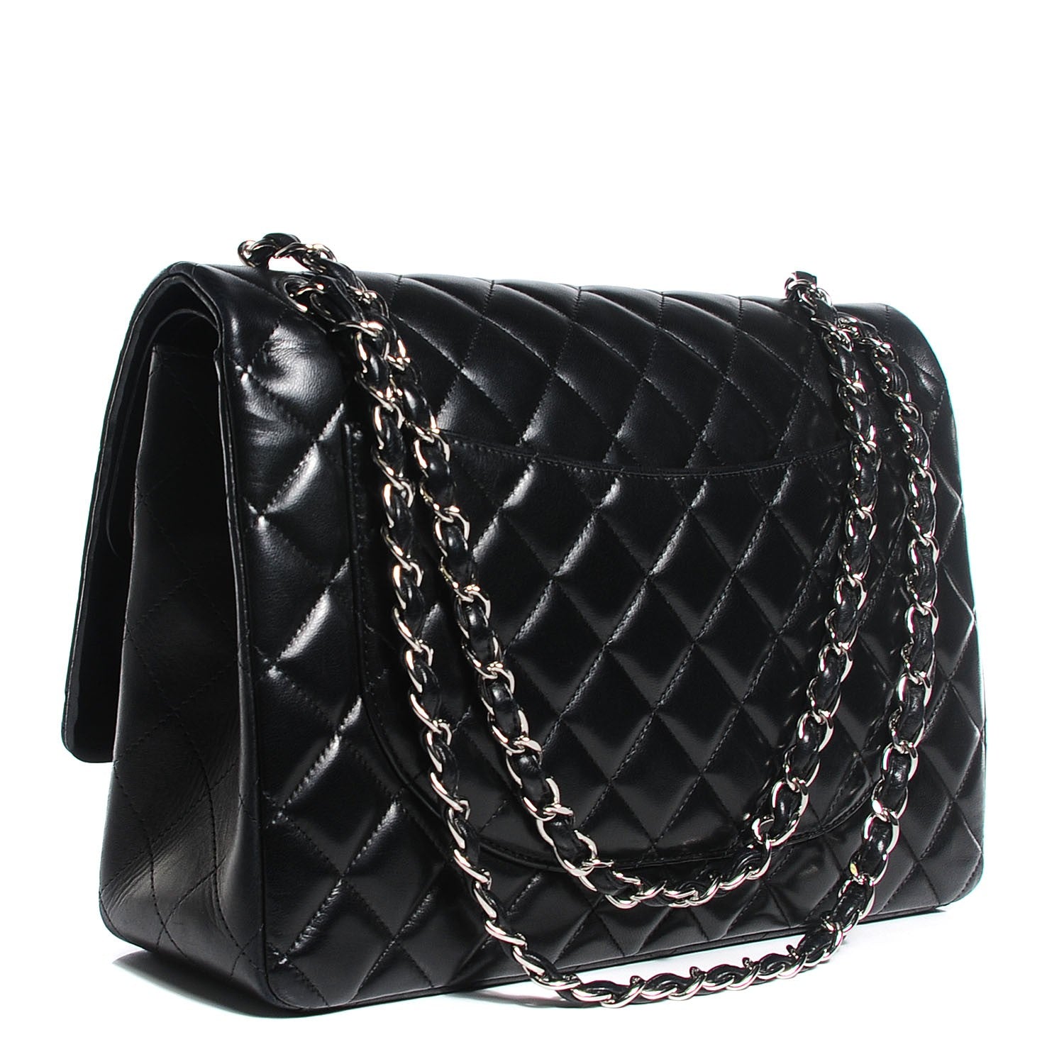 Chanel Lambskin Quilted Maxi Double Flap Black 3 of 9