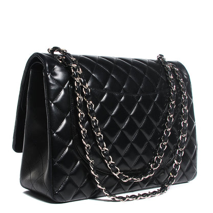 Chanel Lambskin Quilted Maxi Double Flap Black 3 of 9