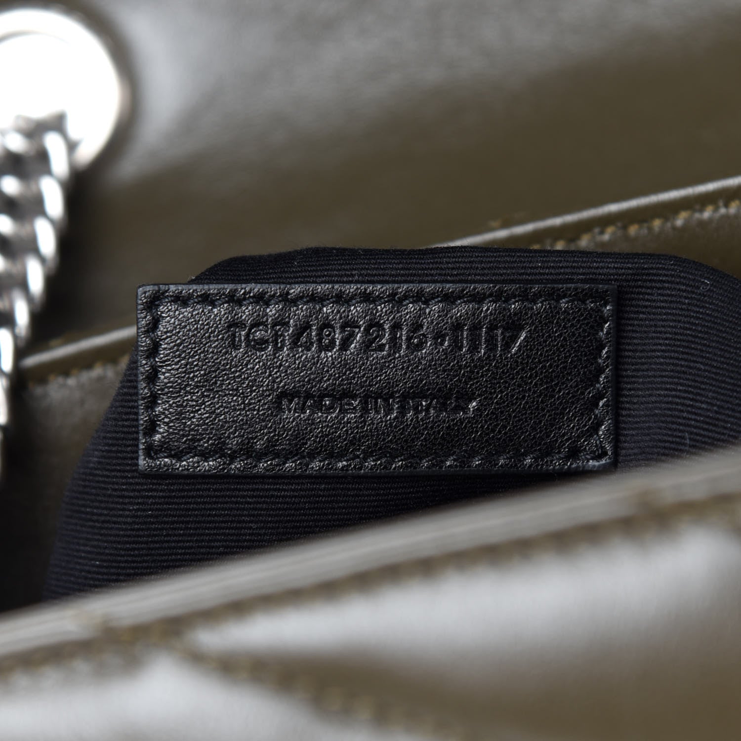 Saint Laurent Calfskin Y Quilted Monogram Medium Loulou Chain Satchel Kaki Fonce 7 of 11