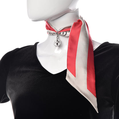 Gucci Silk Interlocking Twill Ring Scarf Pink 2 of 7