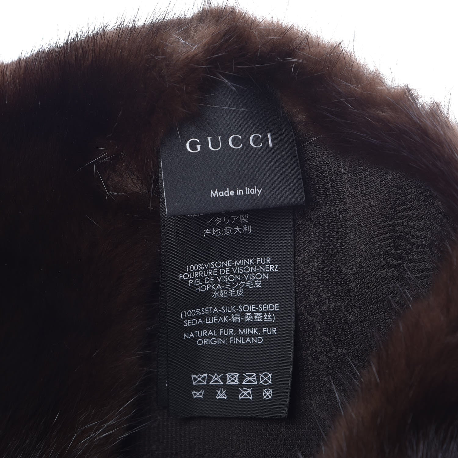 Gucci Mink Fur Monogram Shawl Scarf Dark Brown 5 of 5