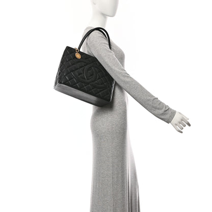 Chanel Caviar Quilted Medallion Tote Black 2 of 10