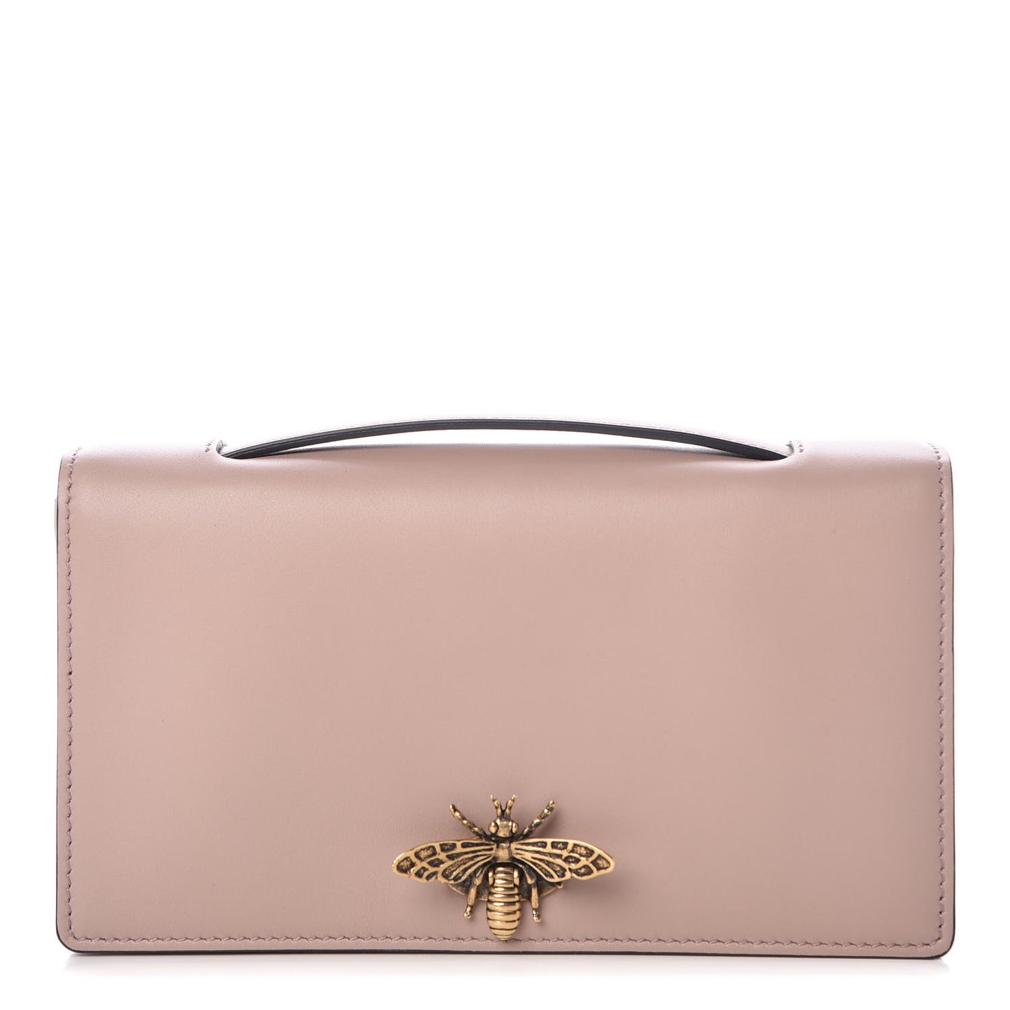 Calfskin Bee Pouch Powder Beige