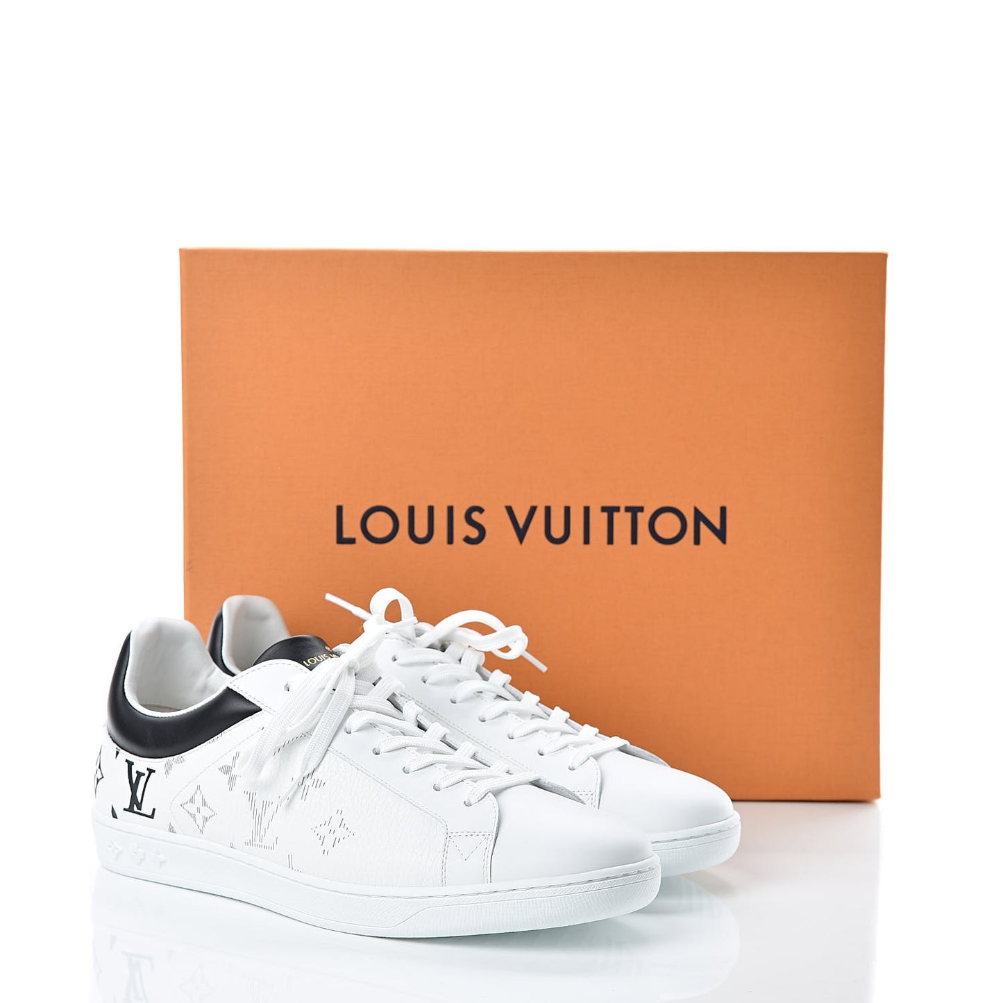 Calfskin Monogram Luxembourg Sneakers 8.5 White