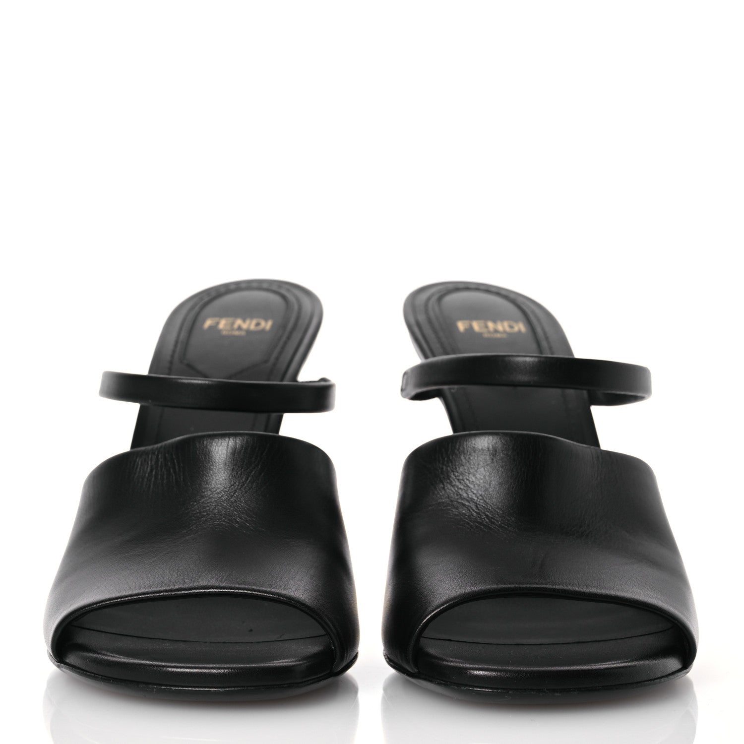 Fendi Calfskin Fendi First 95mm Slide Sandals 36 Black 2 of 12