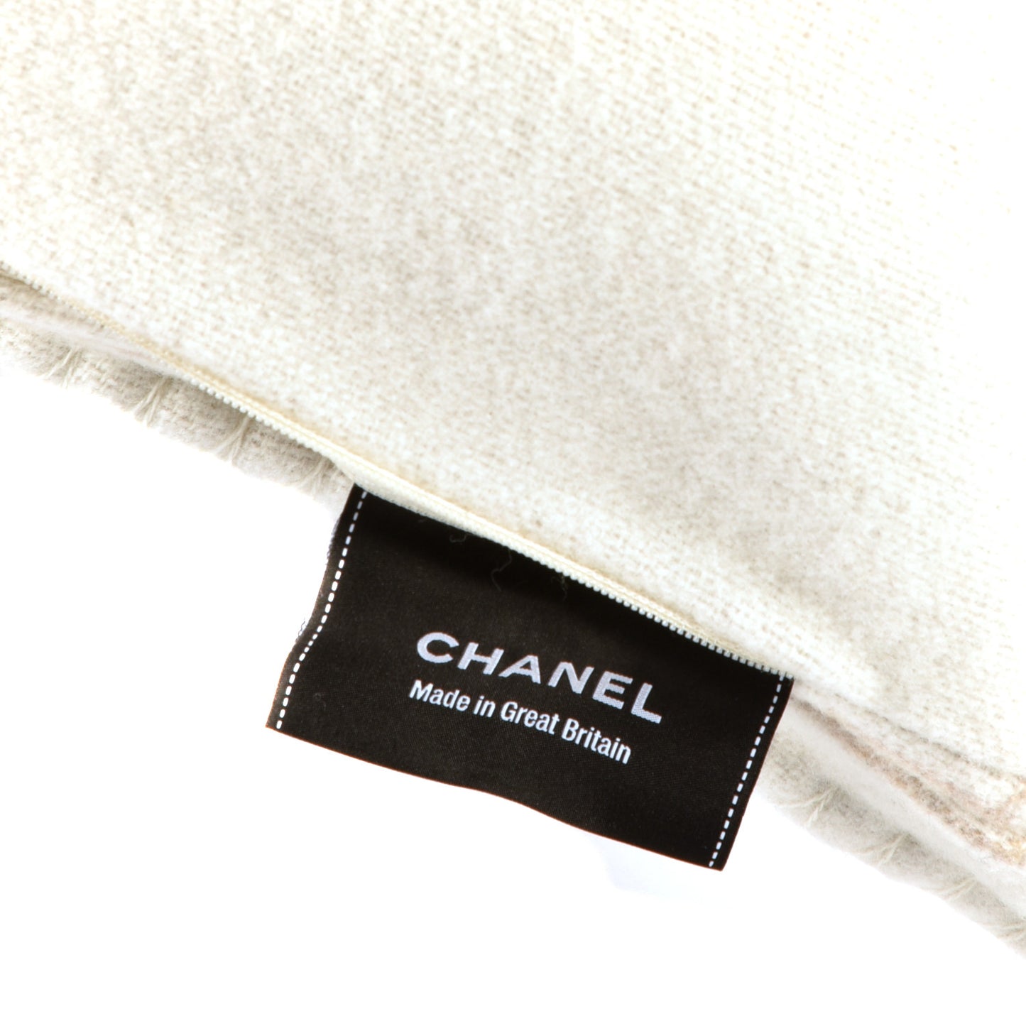 Merino Wool Cashmere CC Pillow Beige Off White