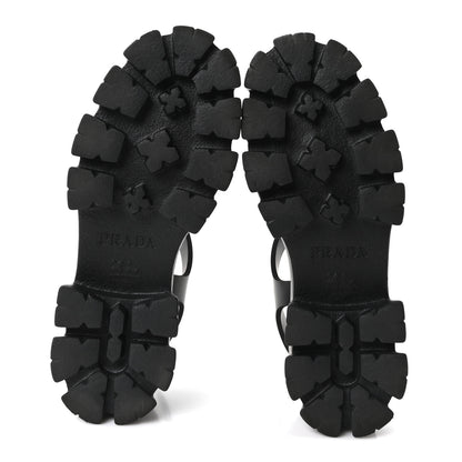 Prada Foam Rubber Triangle Logo Monolith 55mm Cage Sandals 40 Black 6 of 10