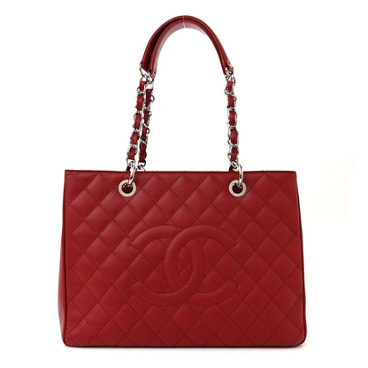 Chanel Caviar Quilted Grand Shopping Tote GST Red 1 of 10