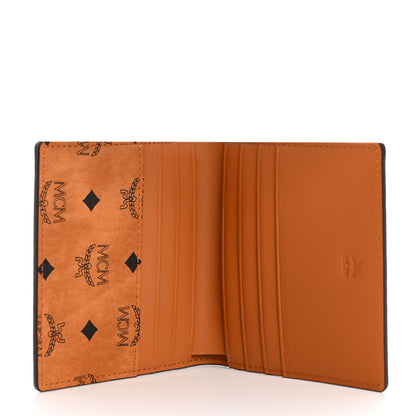 MCM Visetos Mini Bi-Fold Card Wallet Cognac 5 of 8