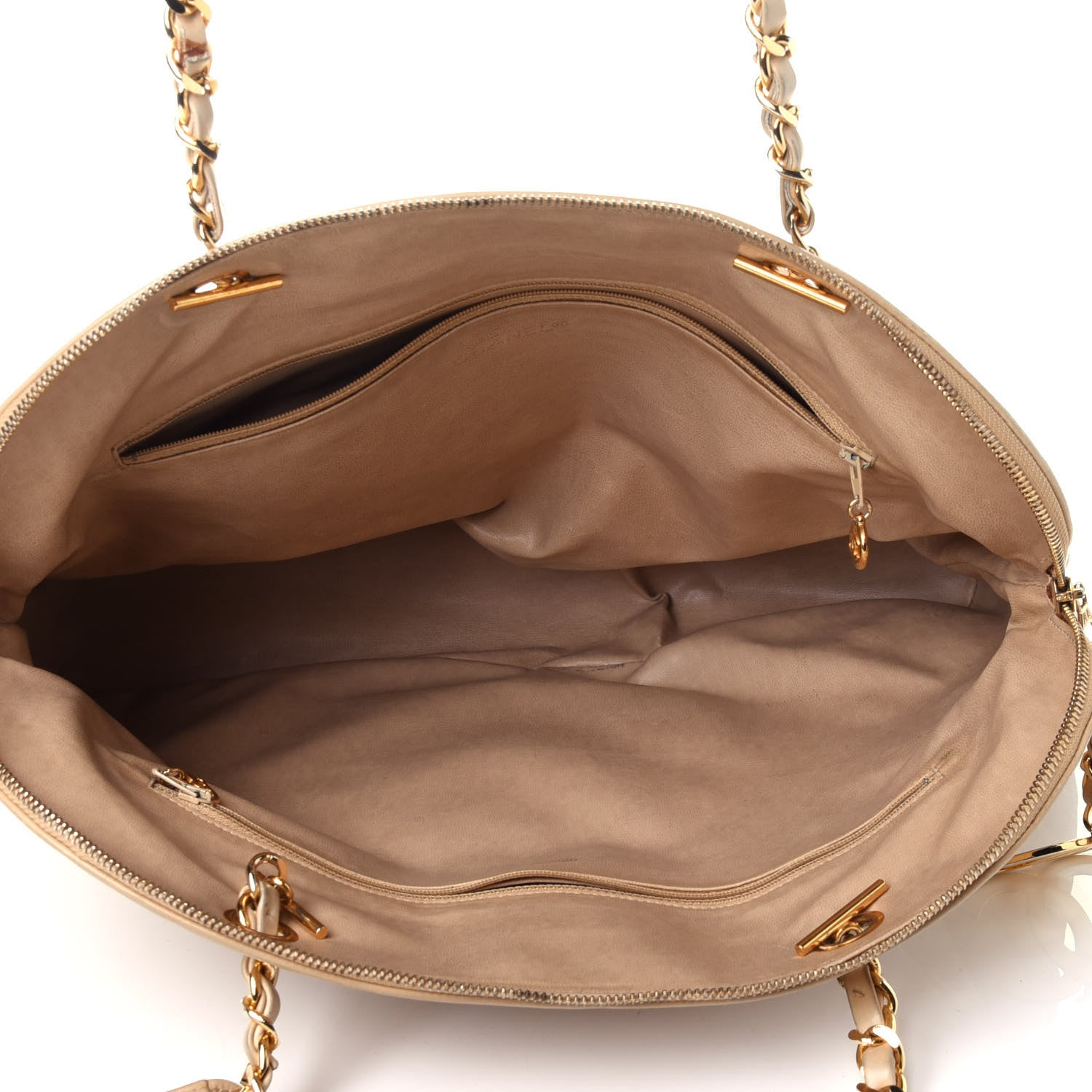 Chanel Lambskin Quilted Shoulder Bag Beige 5 of 14