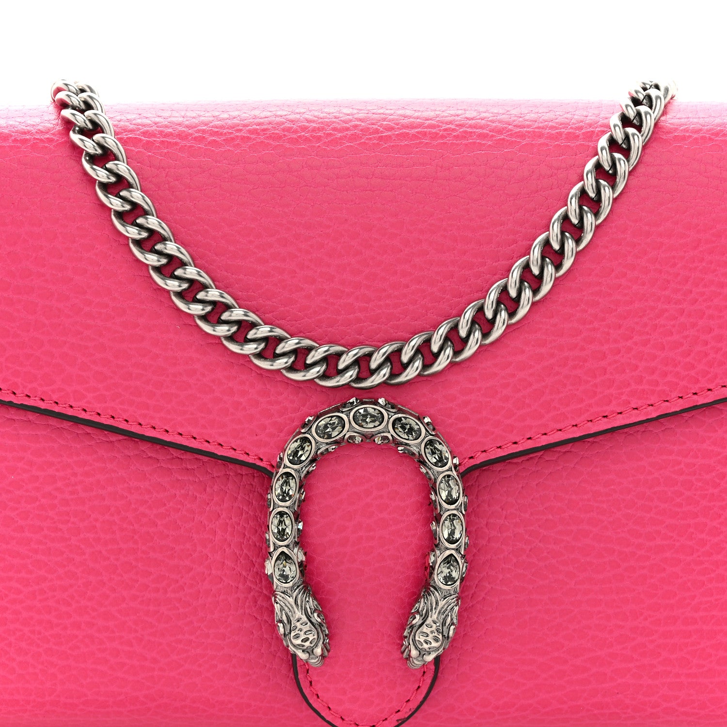 Gucci Dollar Calfskin Crystal Mini Dionysus Chain Wallet Box Pink 8 of 10