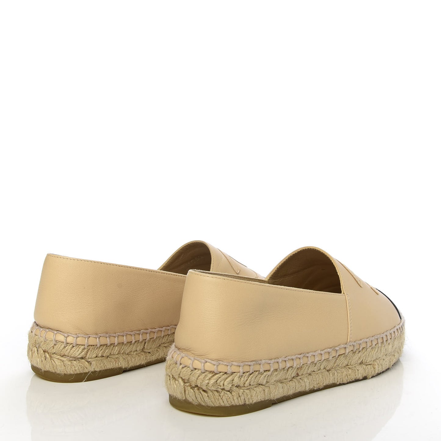 Lambskin CC Espadrilles 36 Beige Black