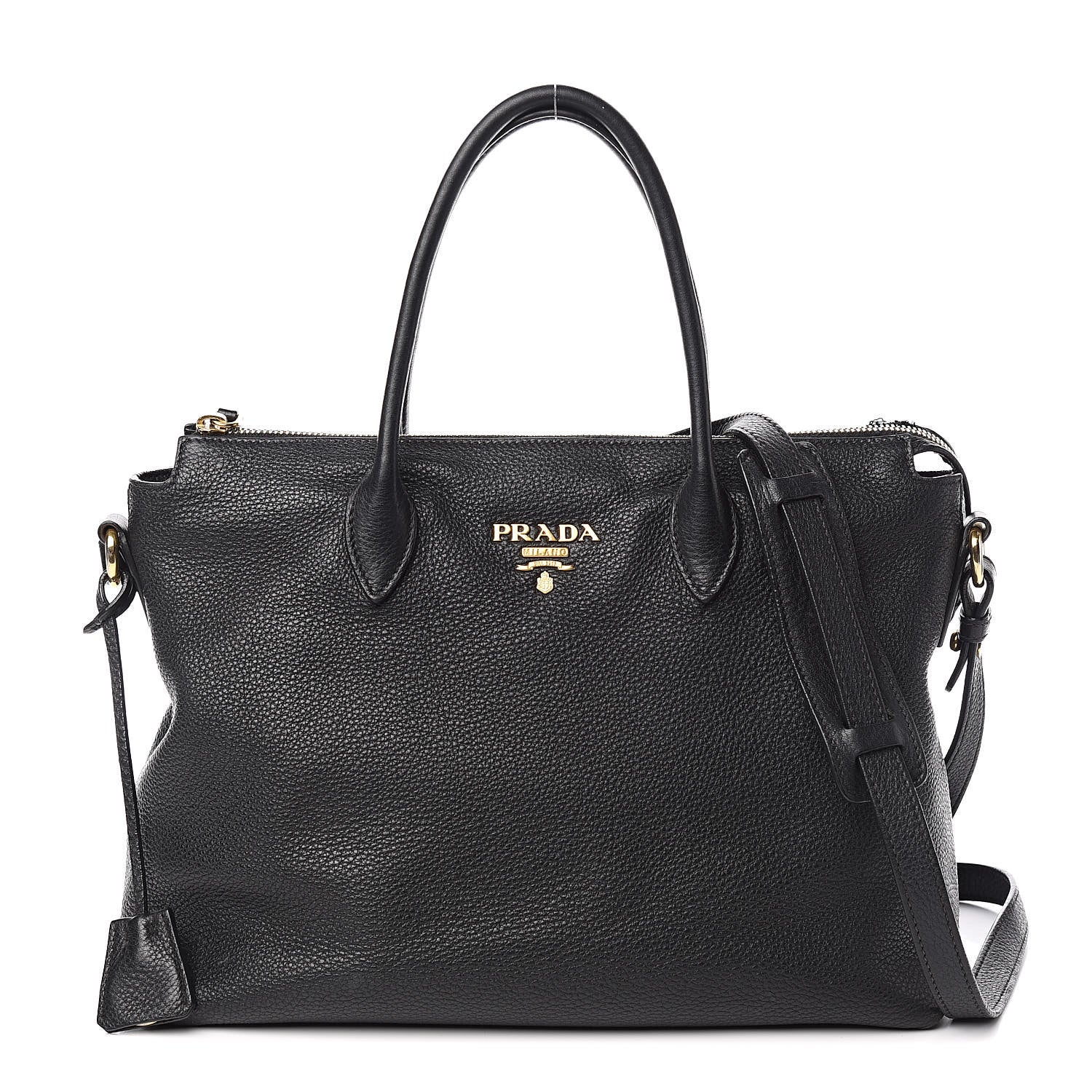 Prada Vitello Daino Tote Black 1 of 14