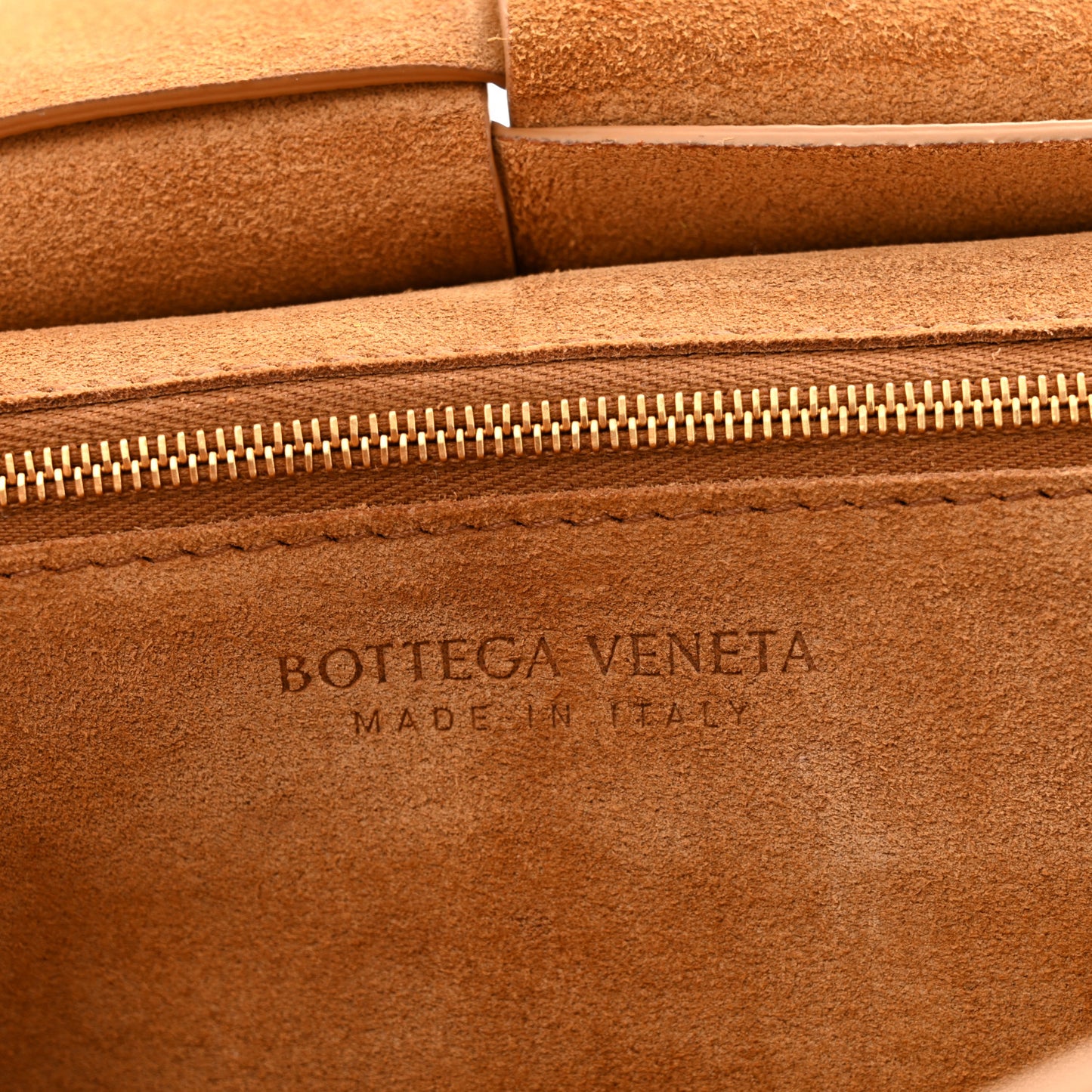 Grained Calfskin Maxi Intrecciato Mini Arco Caramel