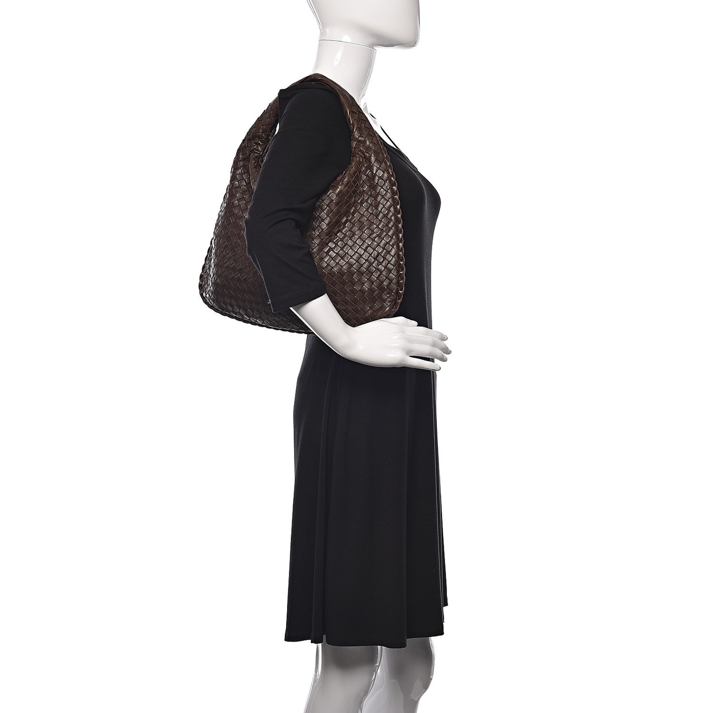 Nappa Intrecciato Medium Veneta Hobo Ebano