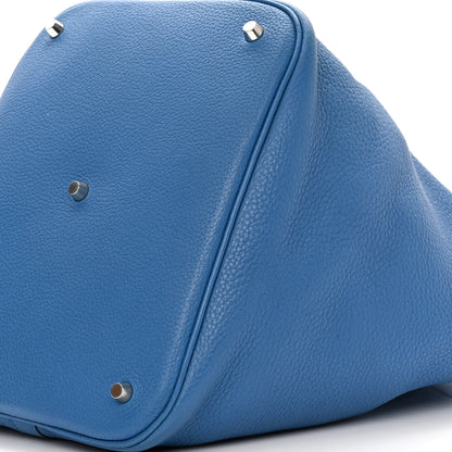 Hermes Taurillon Clemence Picotin Lock 26 GM Bleu France 10 of 11