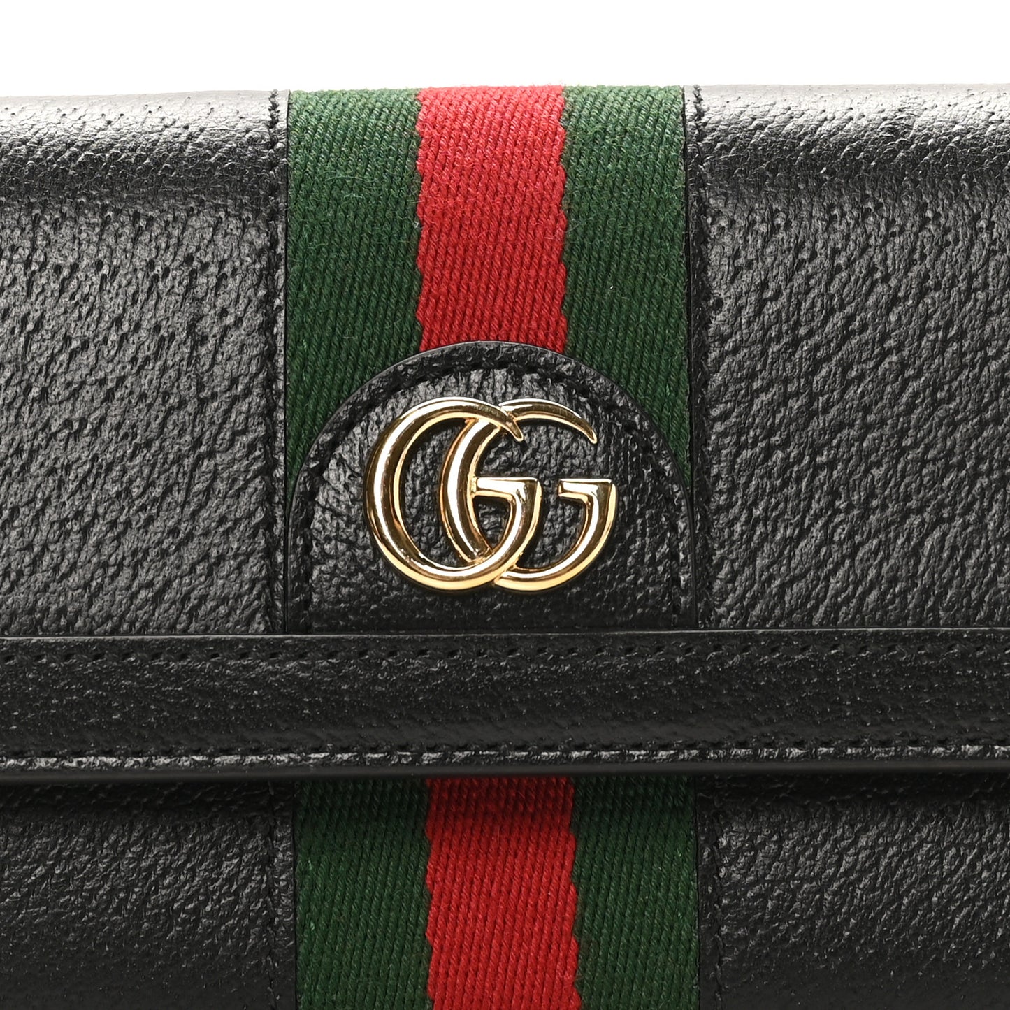 Calfskin Web Ophidia Continental Wallet Black