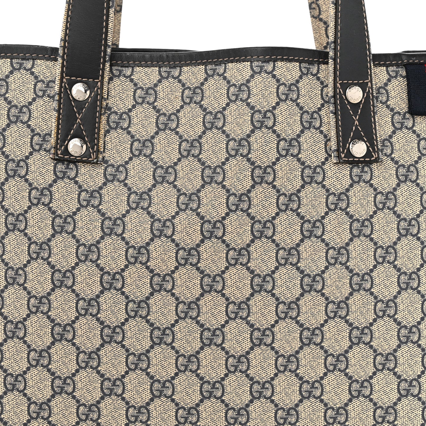 GG Plus Monogram Medium Signature Web Loop Tote Navy