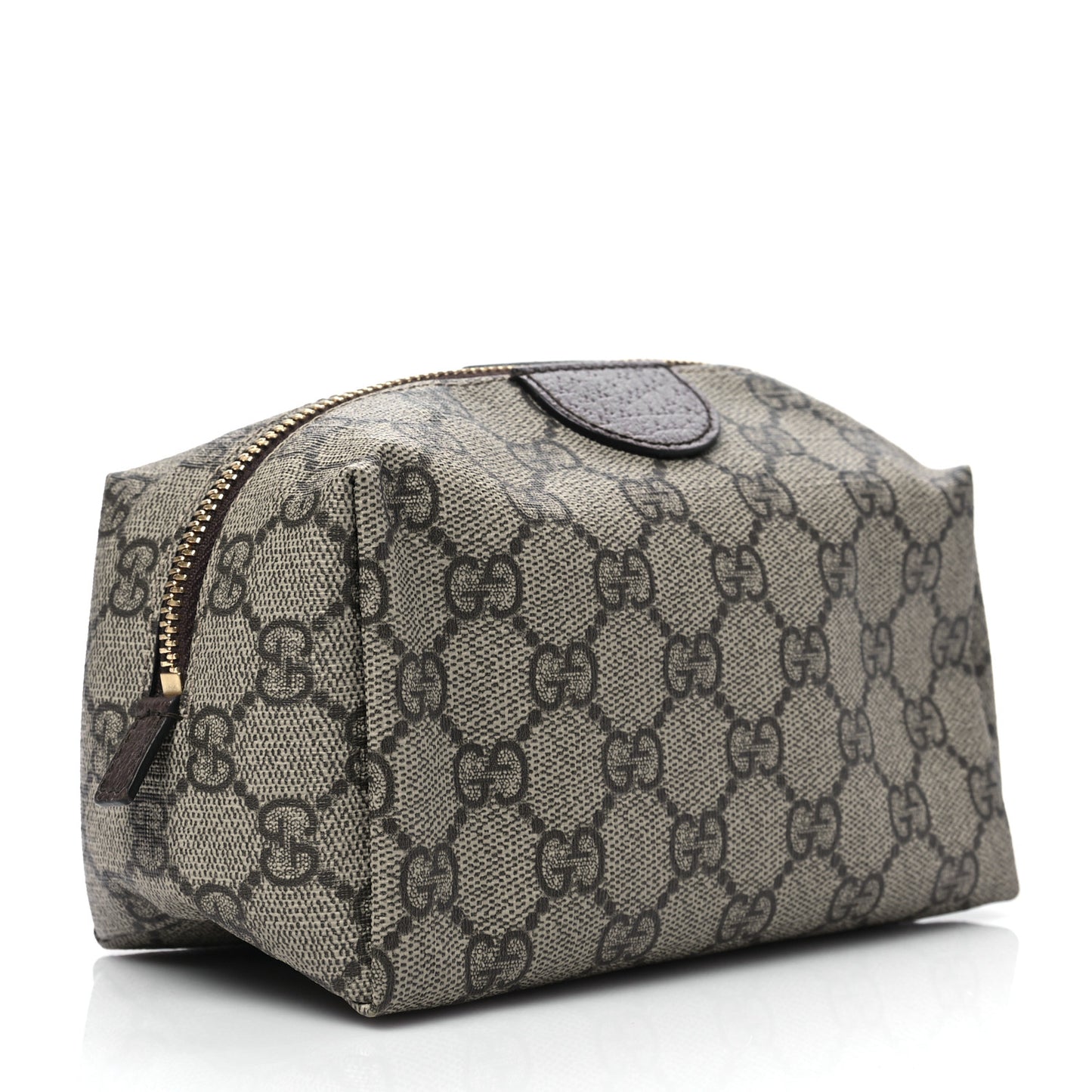 Soft GG Supreme Monogram Calfskin Medium Ophidia Cosmetic Case Beige Ebony New Acero