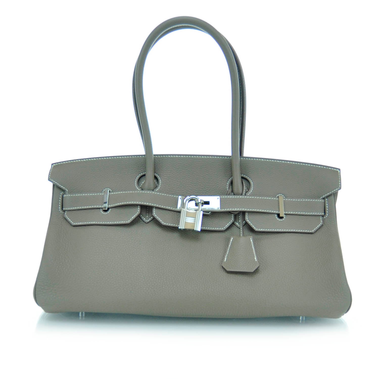 Hermes Taurillon Clemence JPG Shoulder Birkin II 42 Etoupe 1 of 9