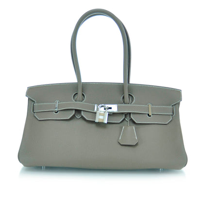 Hermes Taurillon Clemence JPG Shoulder Birkin II 42 Etoupe 1 of 9