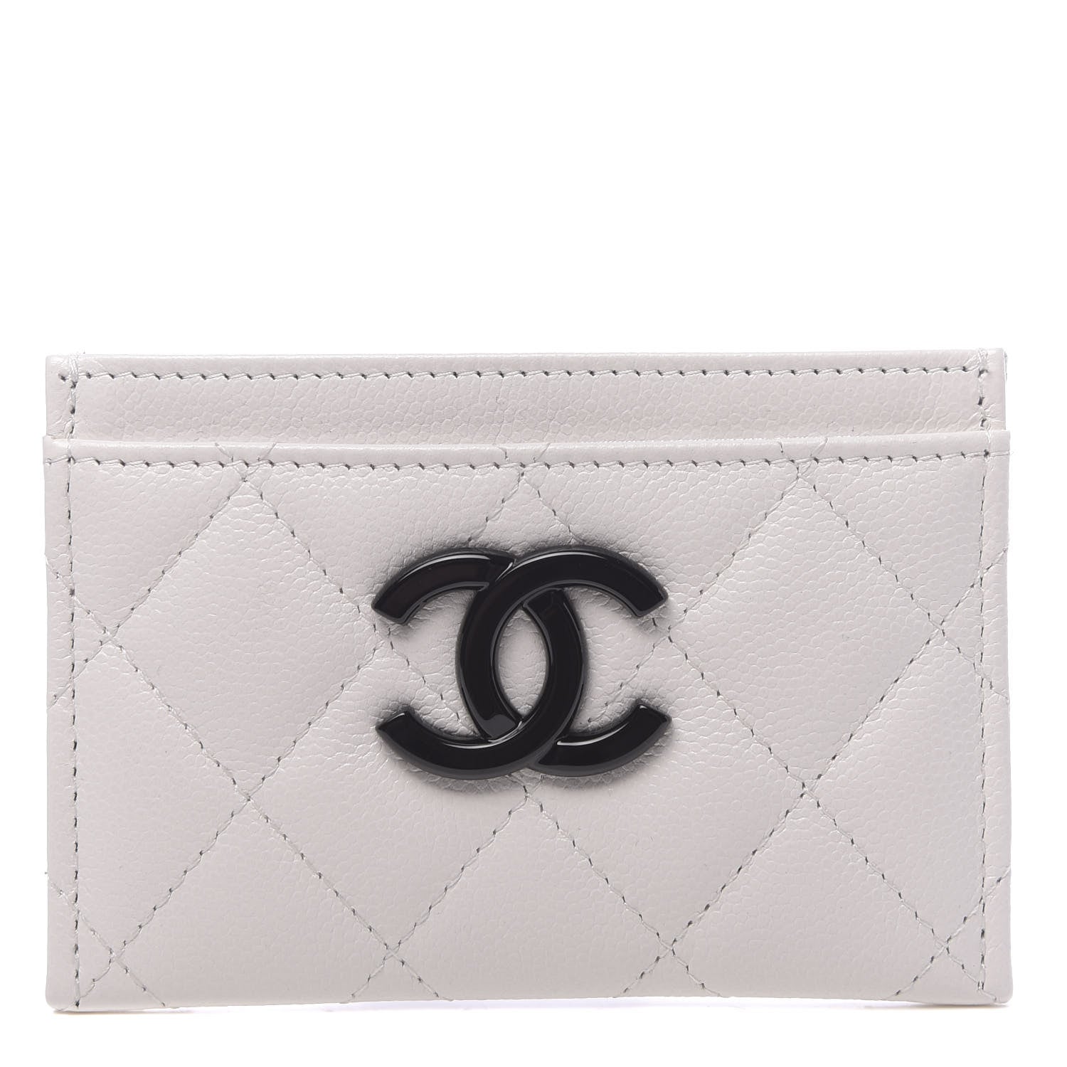 Chanel Caviar Quilted My Everything Card Holder White Black 1 of 9
