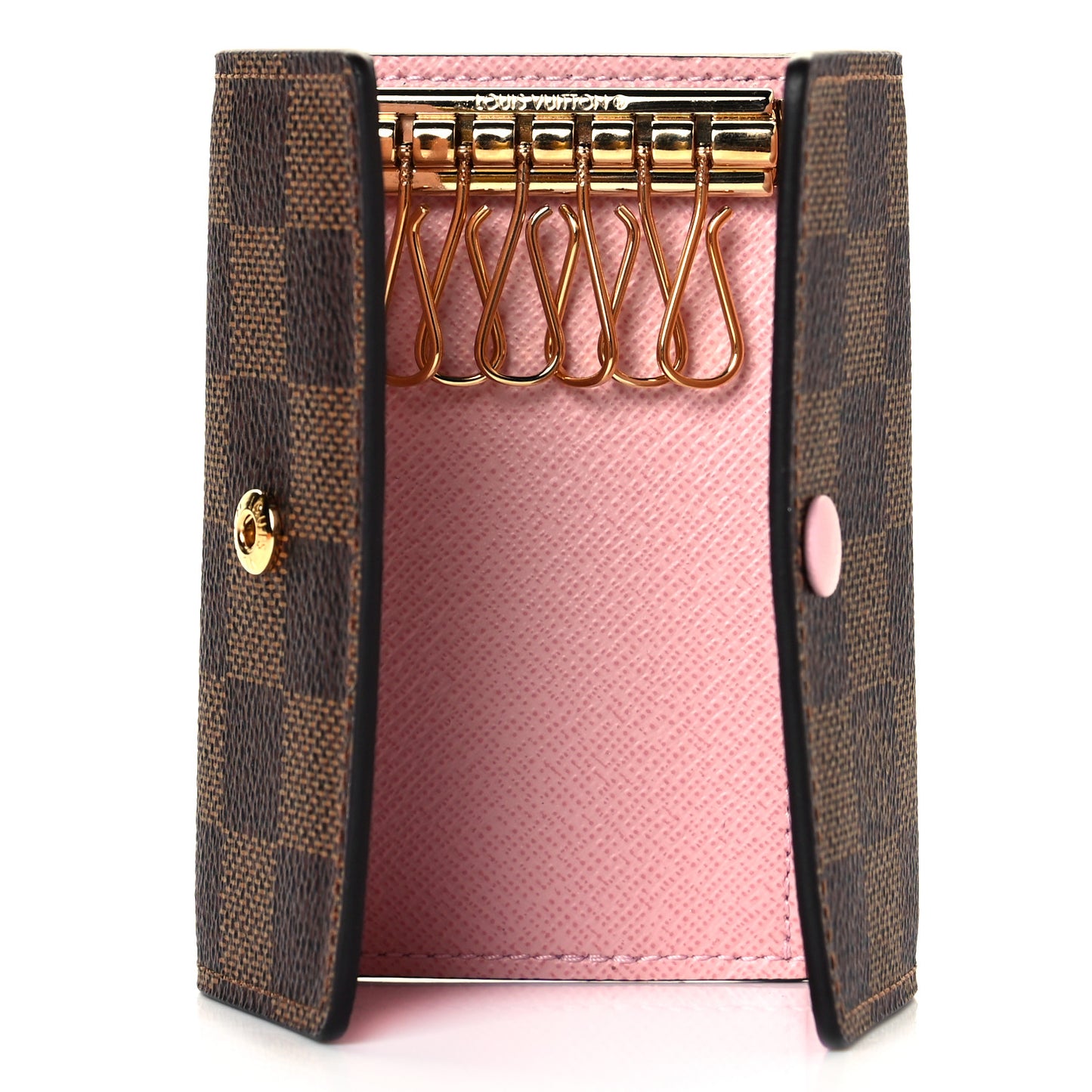 Damier Ebene Multicles 6 Key Holder Rose Ballerine