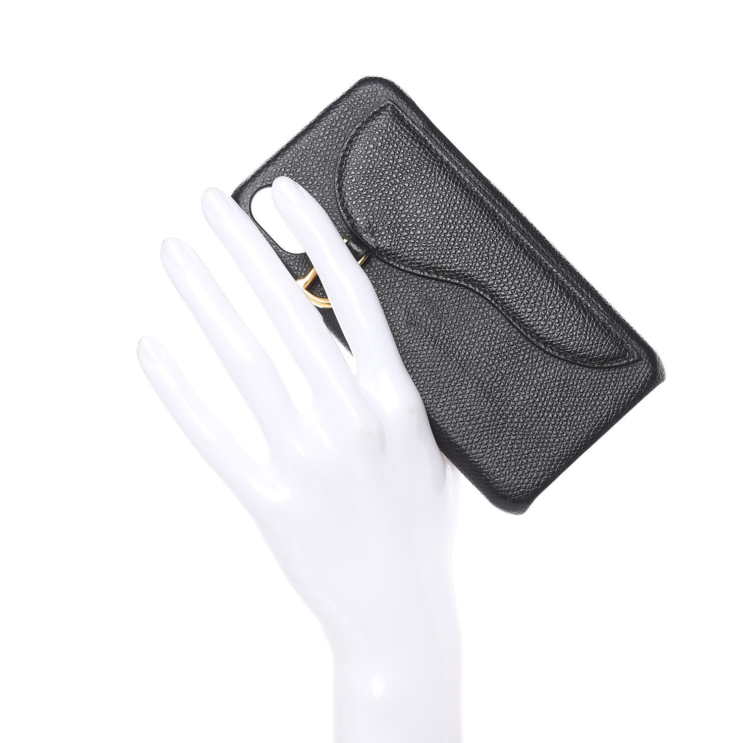 Christian Dior Grained Calfskin Saddle iPhone X Case Black 2 of 9