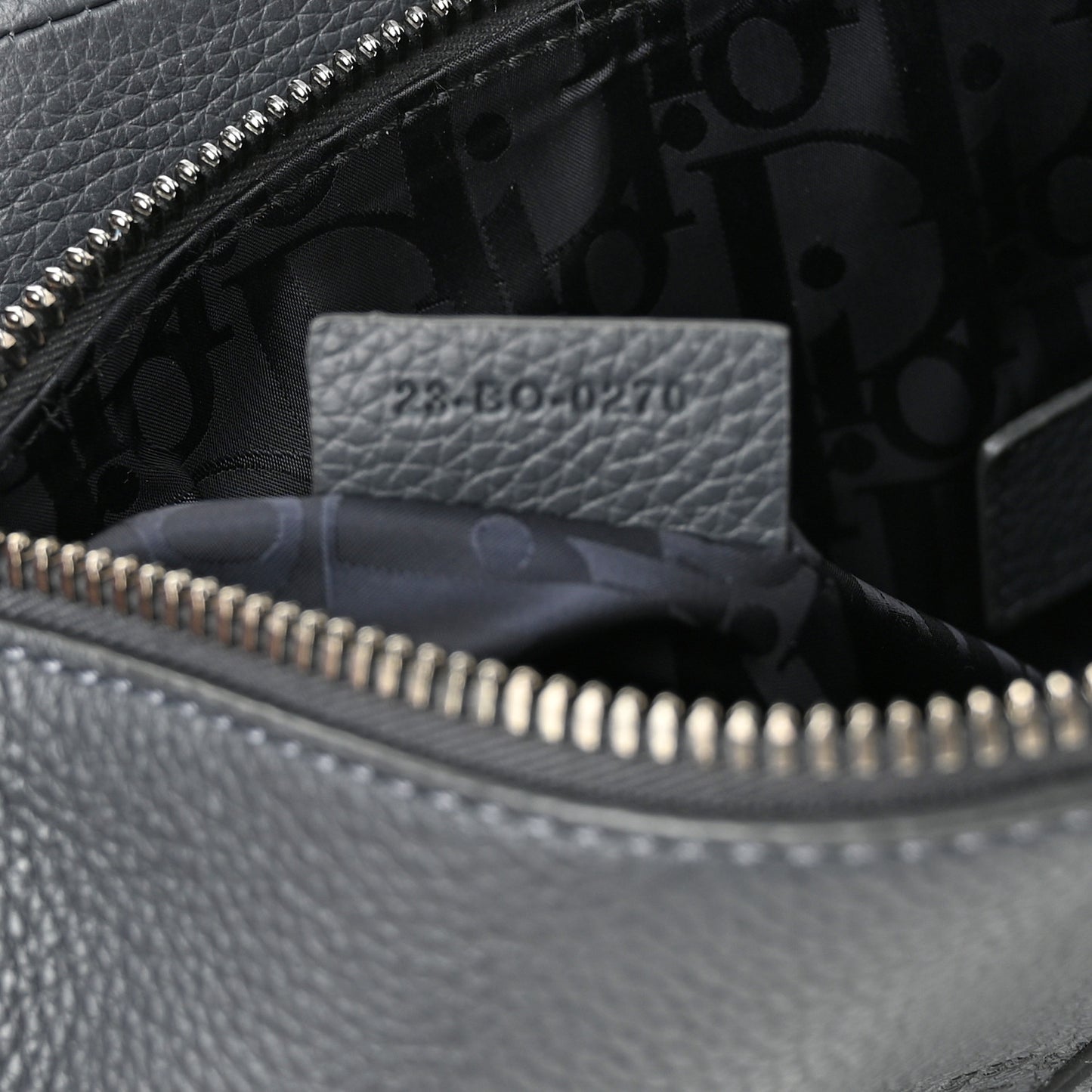 Calfskin Atelier Signature Print Mens Saddle Bag Grey