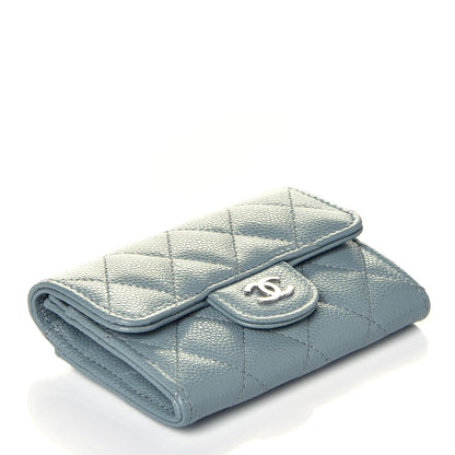 Chanel Caviar Quilted Flap Card Holder Wallet Blue 4 of 7