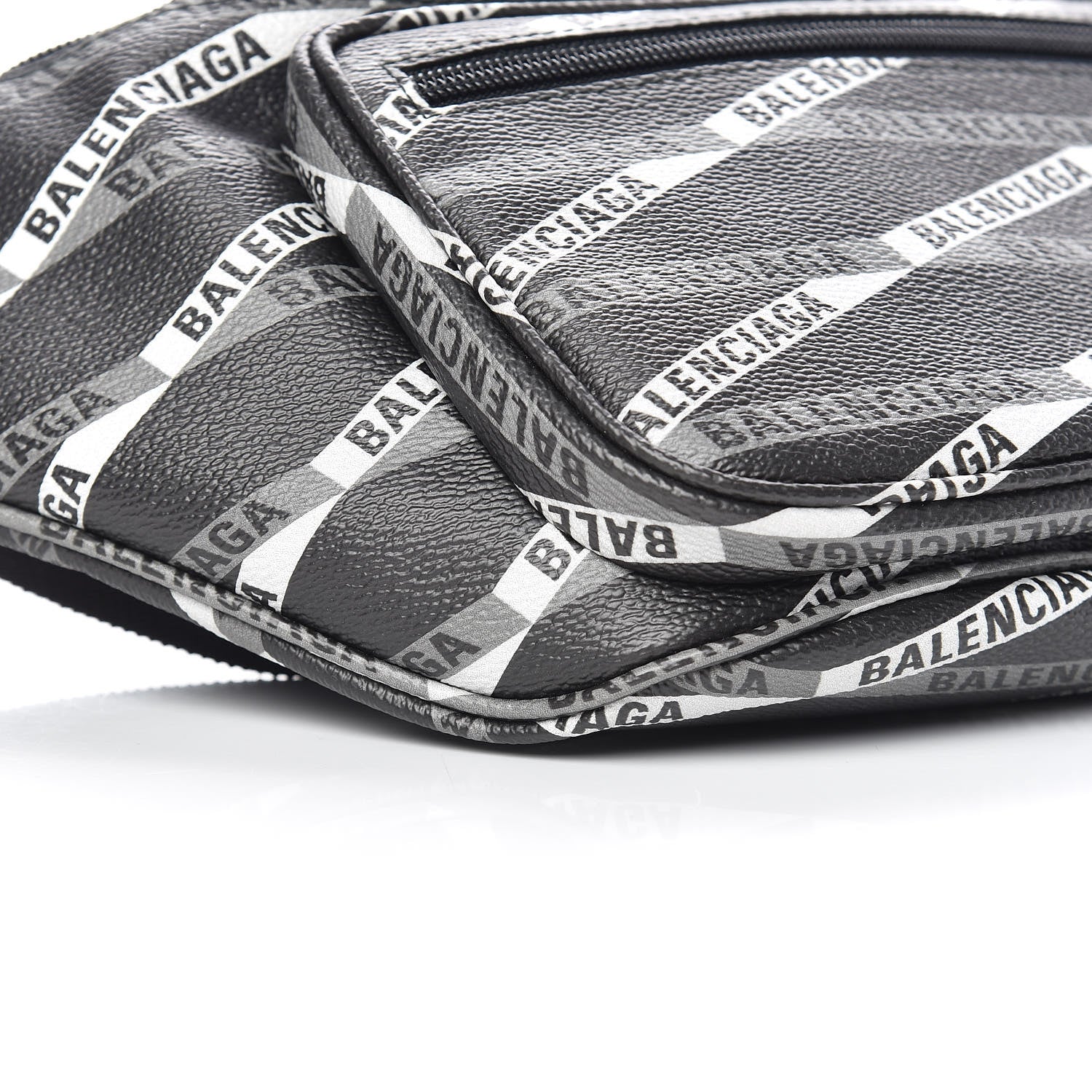 Balenciaga Coated Canvas Losange Monogram Explorer Belt Bag Black Grey 8 of 9