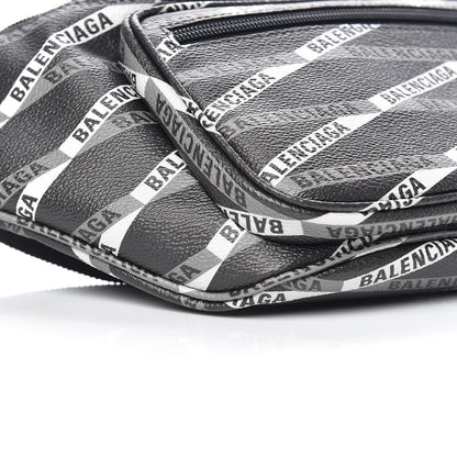 Balenciaga Coated Canvas Losange Monogram Explorer Belt Bag Black Grey 8 of 9
