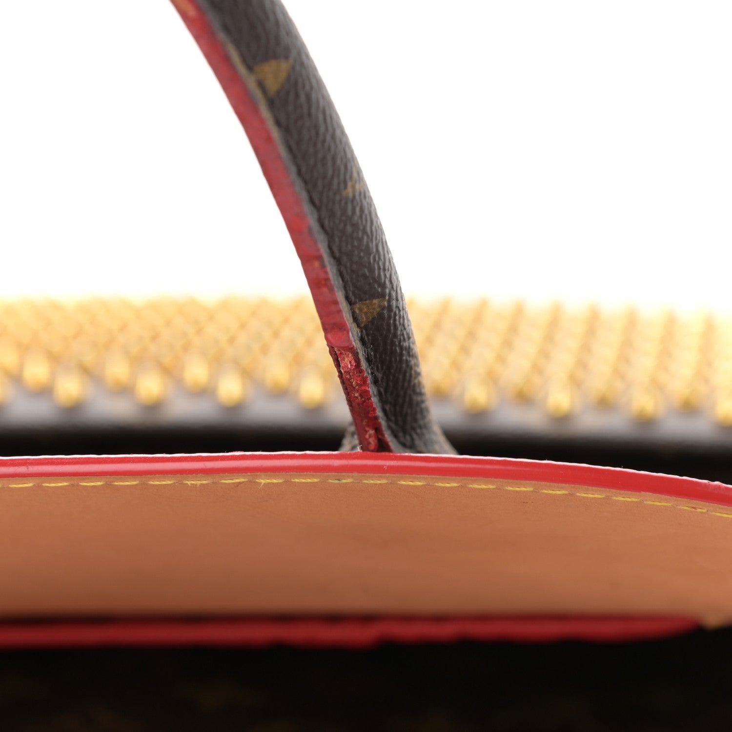 Louis Vuitton Monogram Calf Hair Spikes Iconoclasts Christian Louboutin Tote Red 16 of 22