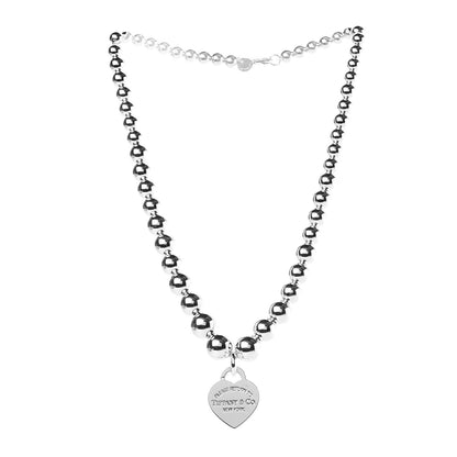 Tiffany Sterling Silver Return To Heart Graduated Ball Necklace 3 of 7