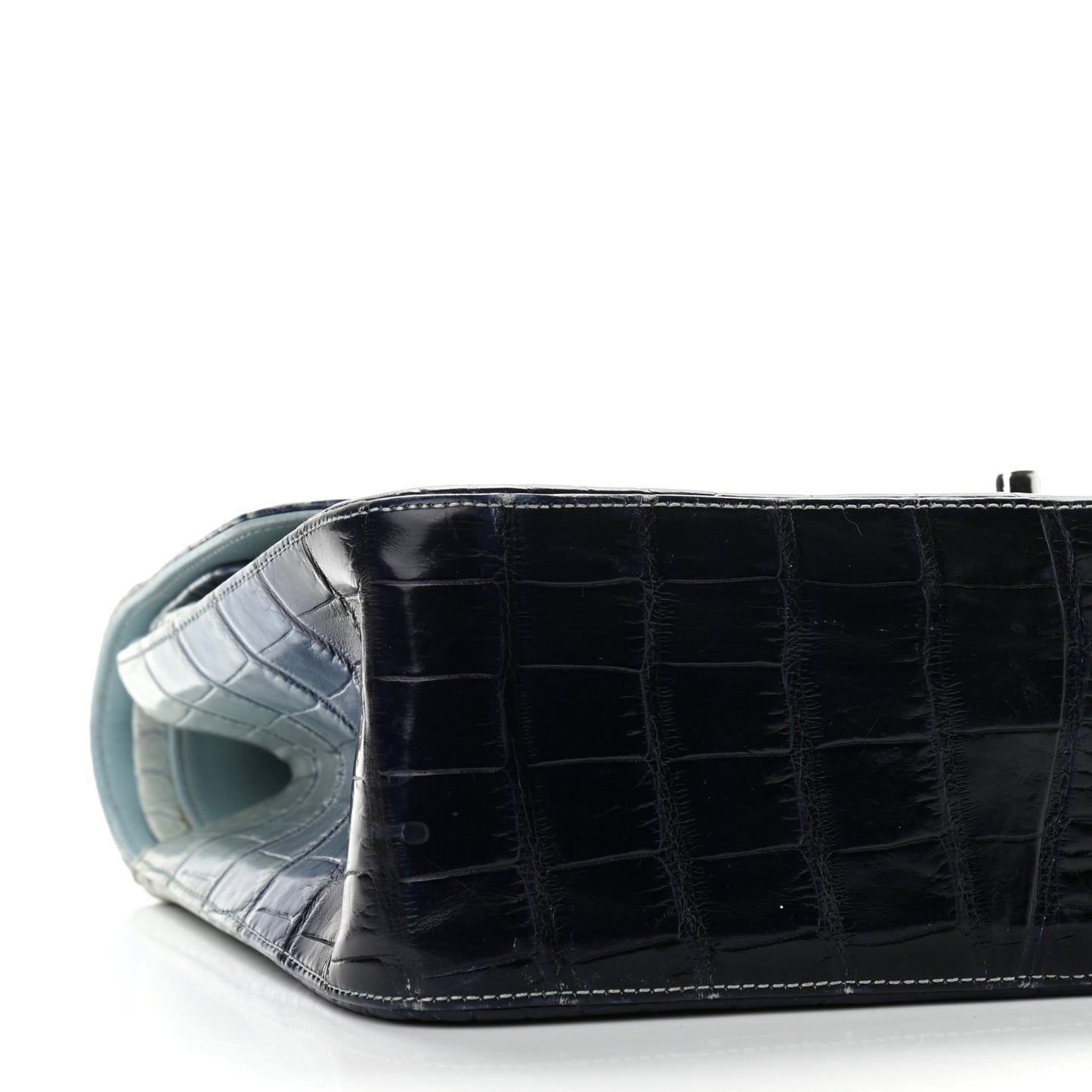 Alligator Ombre Jumbo Double Flap Blue