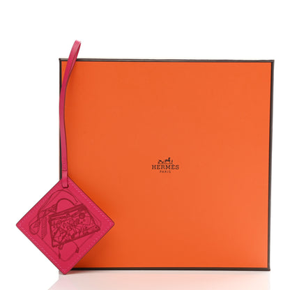 Hermes Swift Please Check in Carre Nano Bag Charm Rose Mexico Grenadine 2 of 5