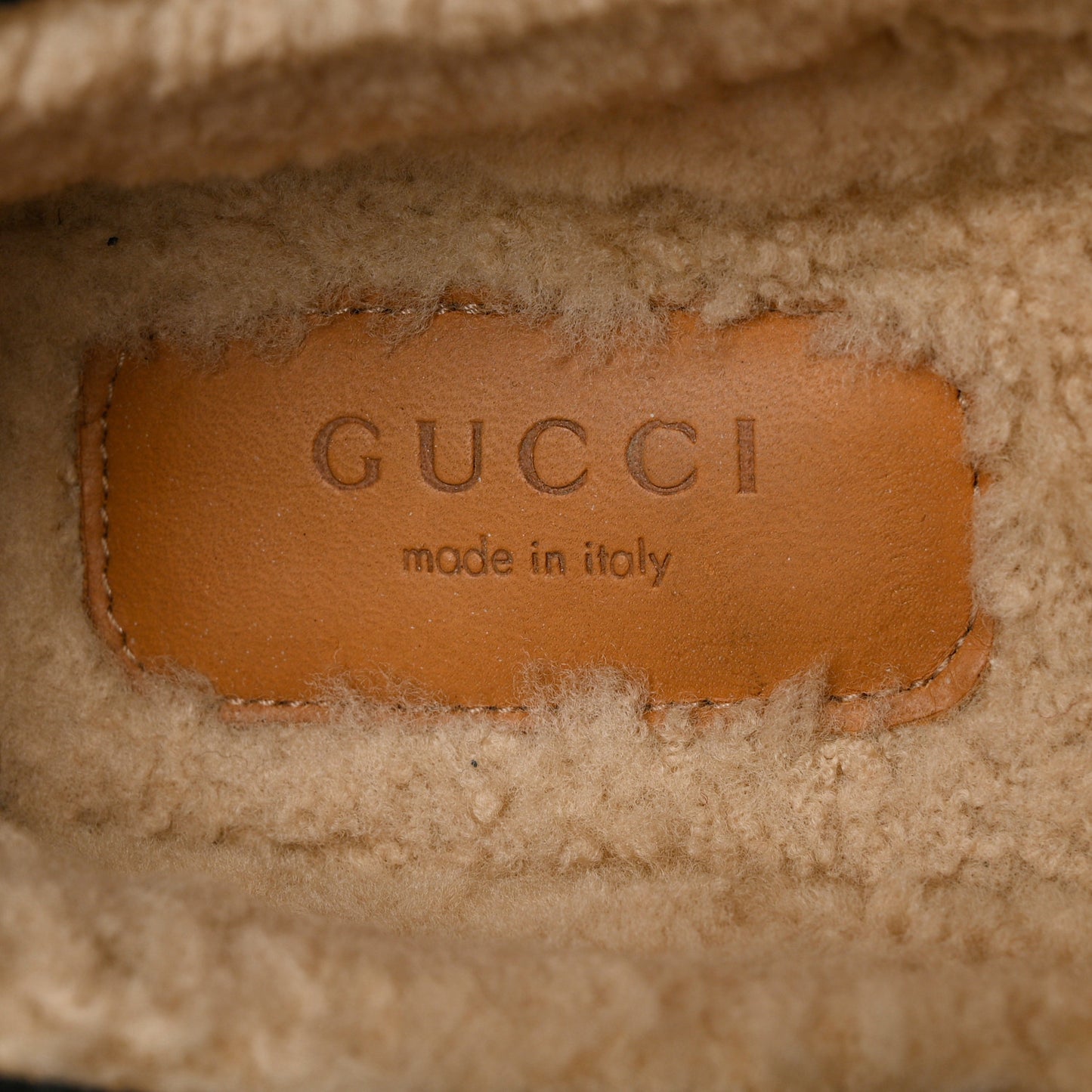 Covered Wool GG Monogram Womens Fria Horsebit Loafers 36.5 Beige Ebony Black Butterscotch