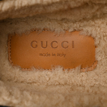 Gucci Covered Wool GG Monogram Womens Fria Horsebit Loafers 36.5 Beige Ebony Black Butterscotch 6 of 8