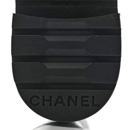 Chanel Shiny Calfskin Quilted Lace Up Combat Boots 39 Black 7 of 12