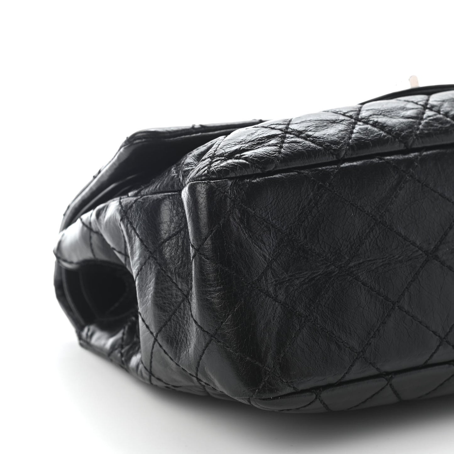 Glazed Calfskin Quilted Surpique 2.55 Reissue Flap Black