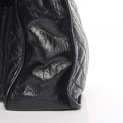 Saint Laurent Crinkled Calfskin Matelasse Monogram Medium Niki Chain Satchel Black 9 of 13
