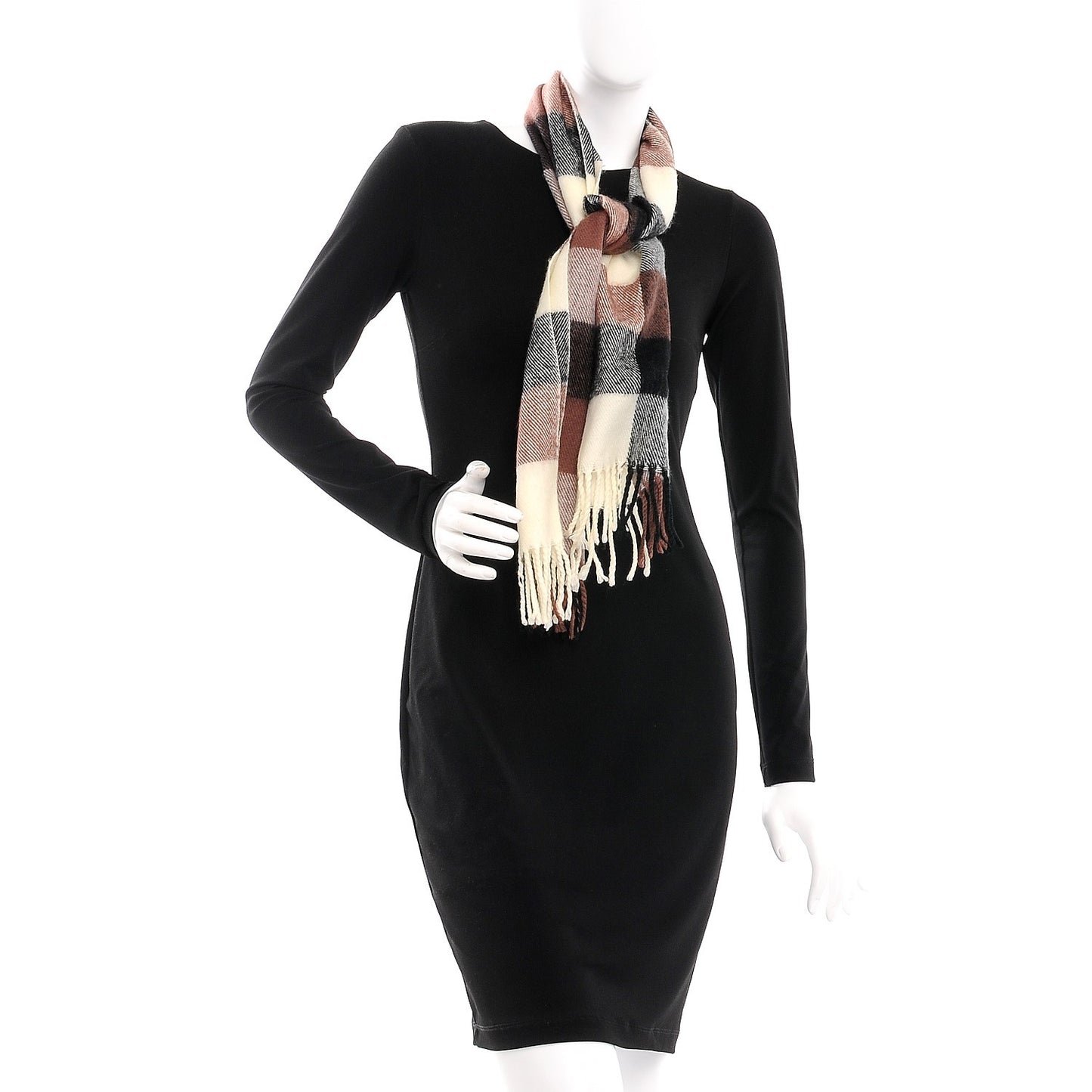 Cashmere Check Scarf Brown