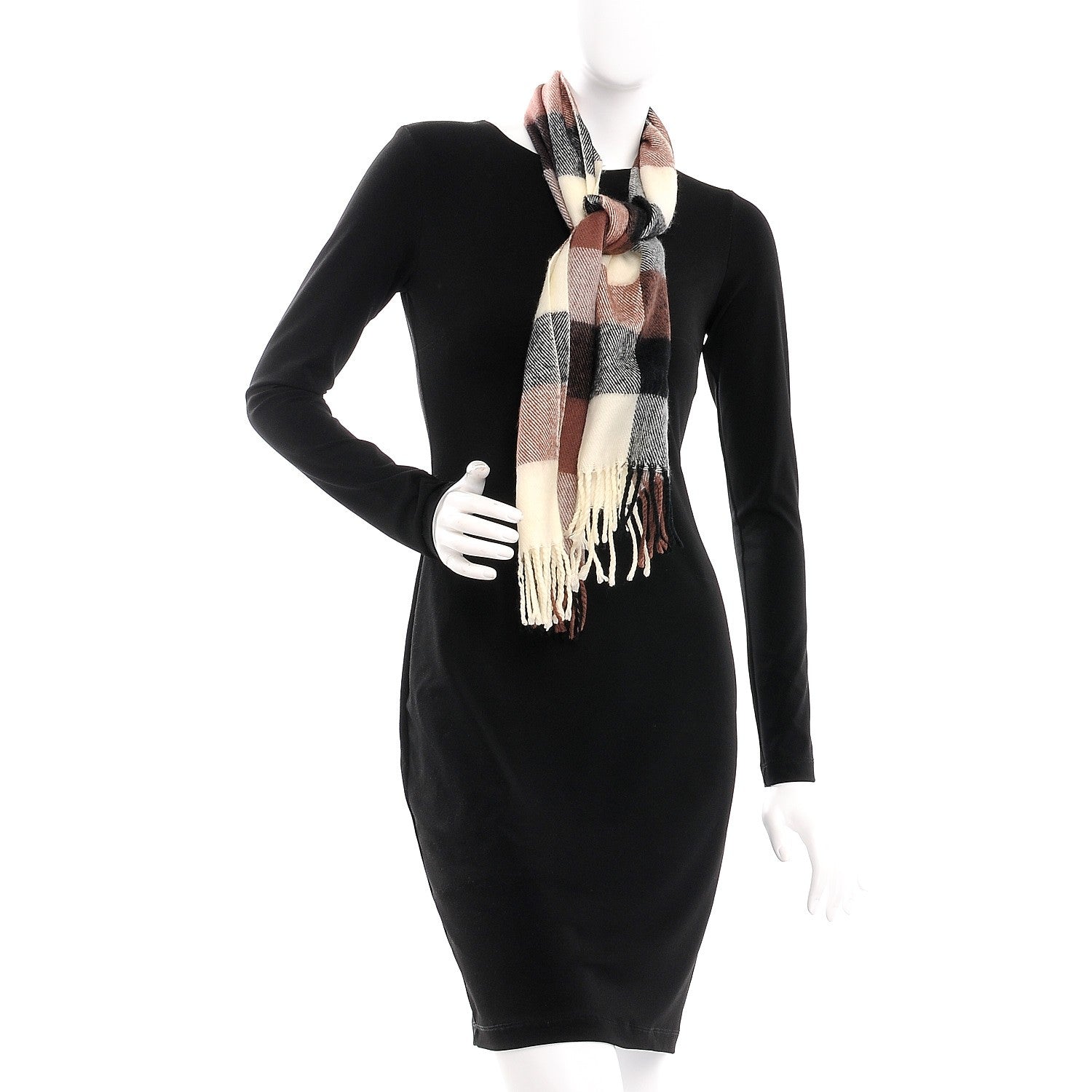 Burberry Cashmere Check Scarf Brown 2 of 4