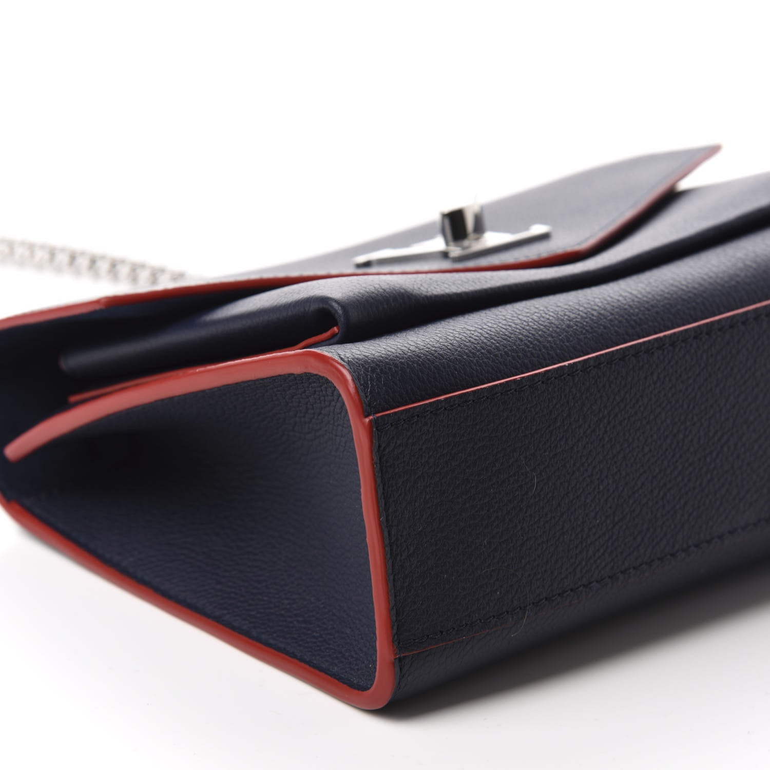 Louis Vuitton Soft Calfskin Mylockme Chain Bag BB Marine Rouge 6 of 12